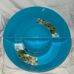 Blue Divided Serving Dish NIP